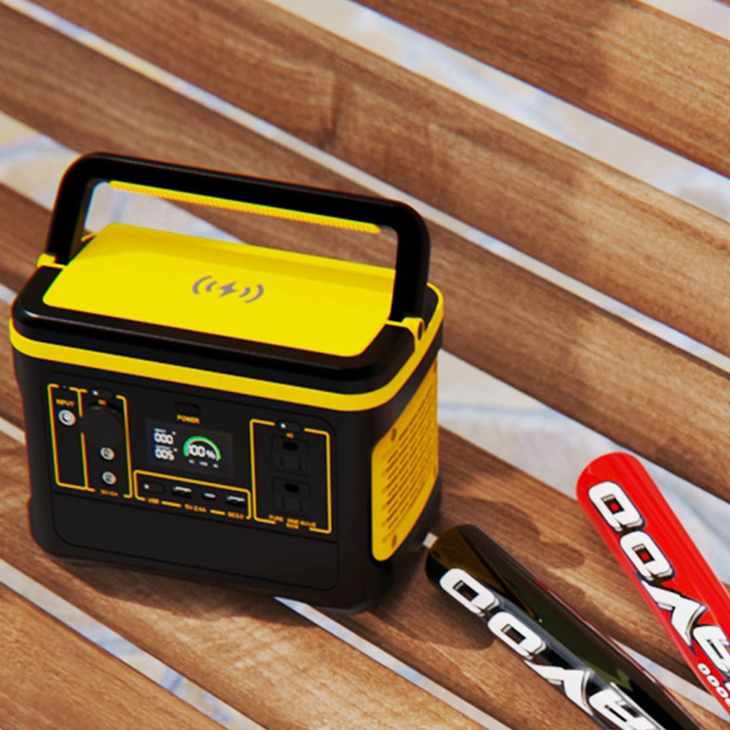 Alimentatore per Batteria Esterna, Caricabatterie per Laptop, con Presa CA 110 V/600 W, USB QC3.0, PD65W, torce a LED per Backup di Emergenza in Campeggio, 100 V