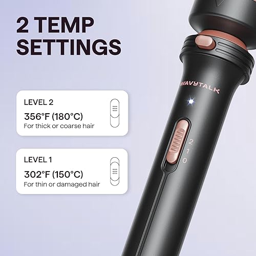 Miniatura 5 de Wavytalk Cepillo Térmico, Cepillo Redondo Calentado de 1 12 Pulgadas con Cabeza Desmontable, Bolsa de Terciopelo y Doble Voltaje para Viajes, Fácil