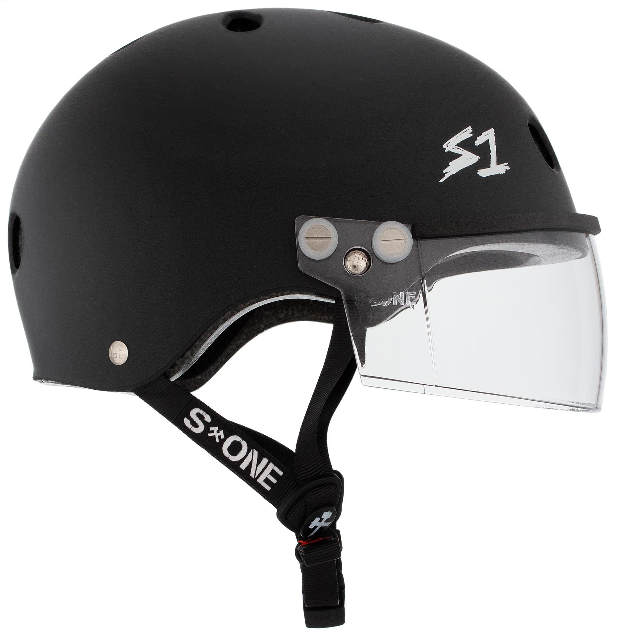 S1 Lifer Visor Helmet Gen 2 for Skateboarding, BMX, and Roller Skating - EPS Fusion Foam, CPSC & ASTM Certified - Black Matte w/Clear Visor Medium (21.5