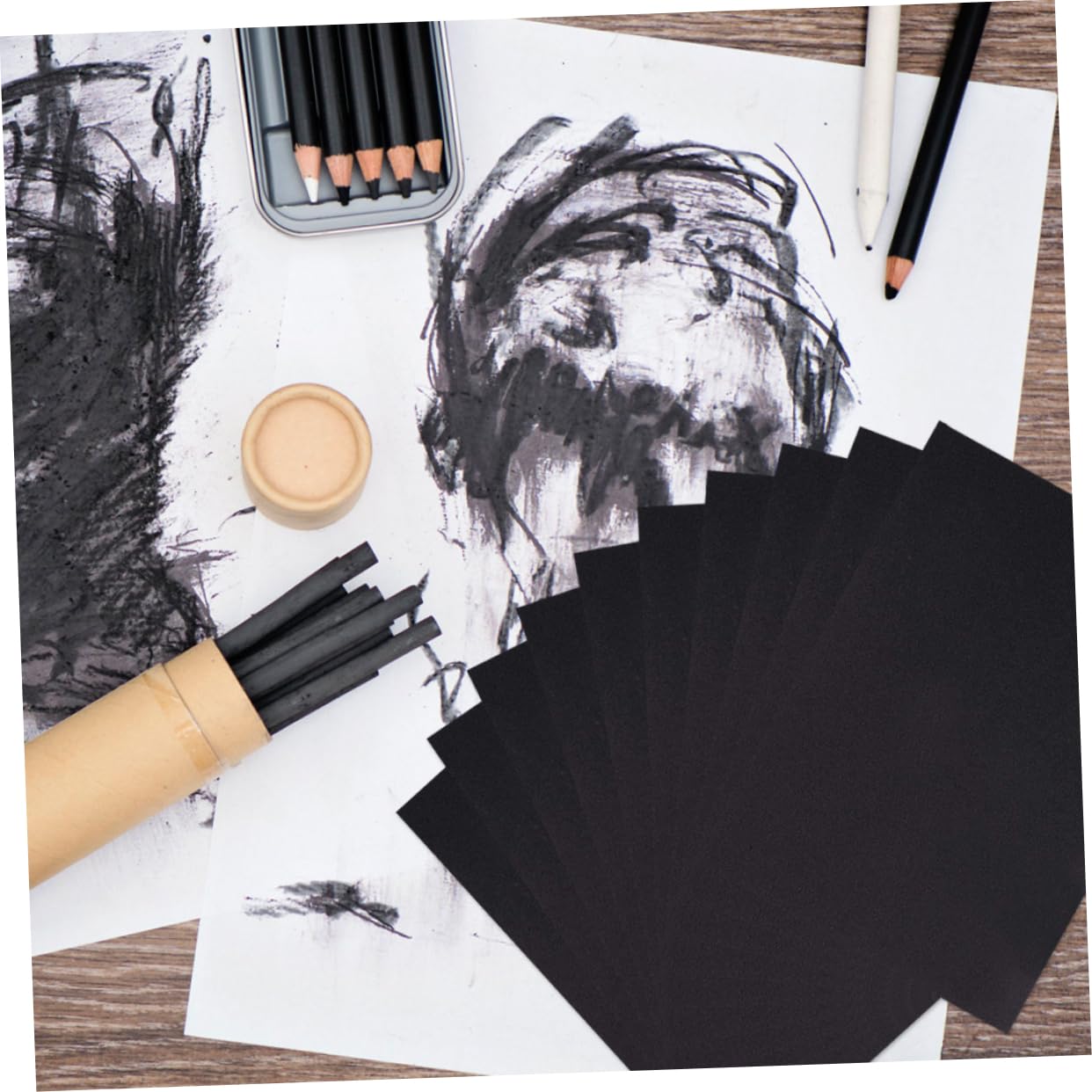 Papier à Dessin Noir Surface Lisse pour Garçon et Filles 100 Pièces