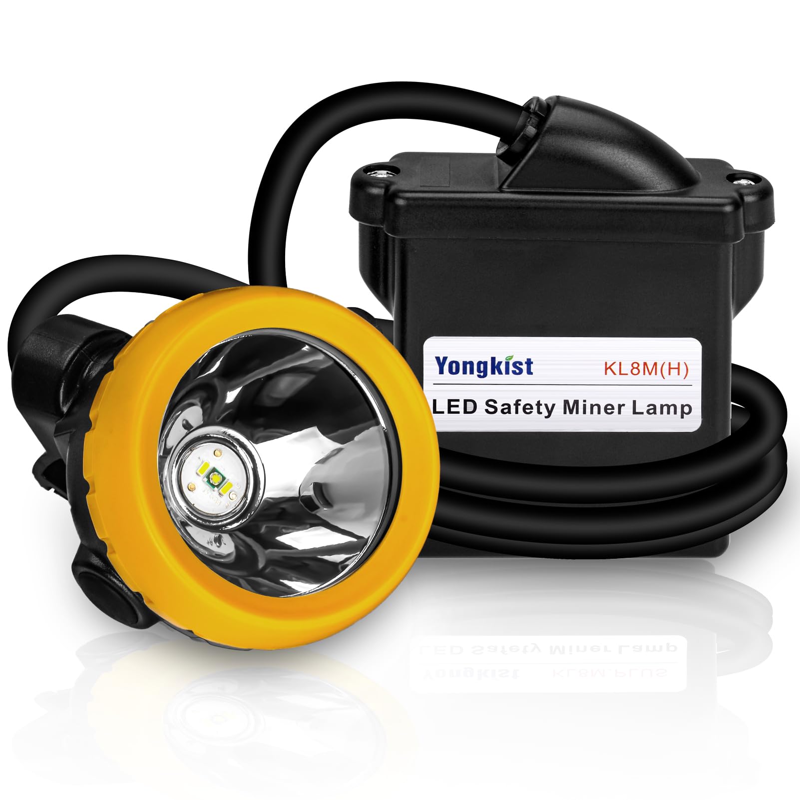Rechargeable LED Mining Headlamp Hard Hat Light – Explosion-Proof Waterproof Underground Safety Cap Lamp, Bright Headlight for Miners, Hunting, Camping, Fishing, Hiking, Outdoor Work Lighting