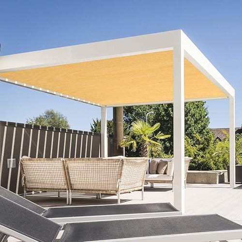 Miniatura 5 de Eden's Decor - Toldo rectangular de borde plano, con bloqueo de rayos UV, para patio, piscina y cubierta de pérgola., Trigo