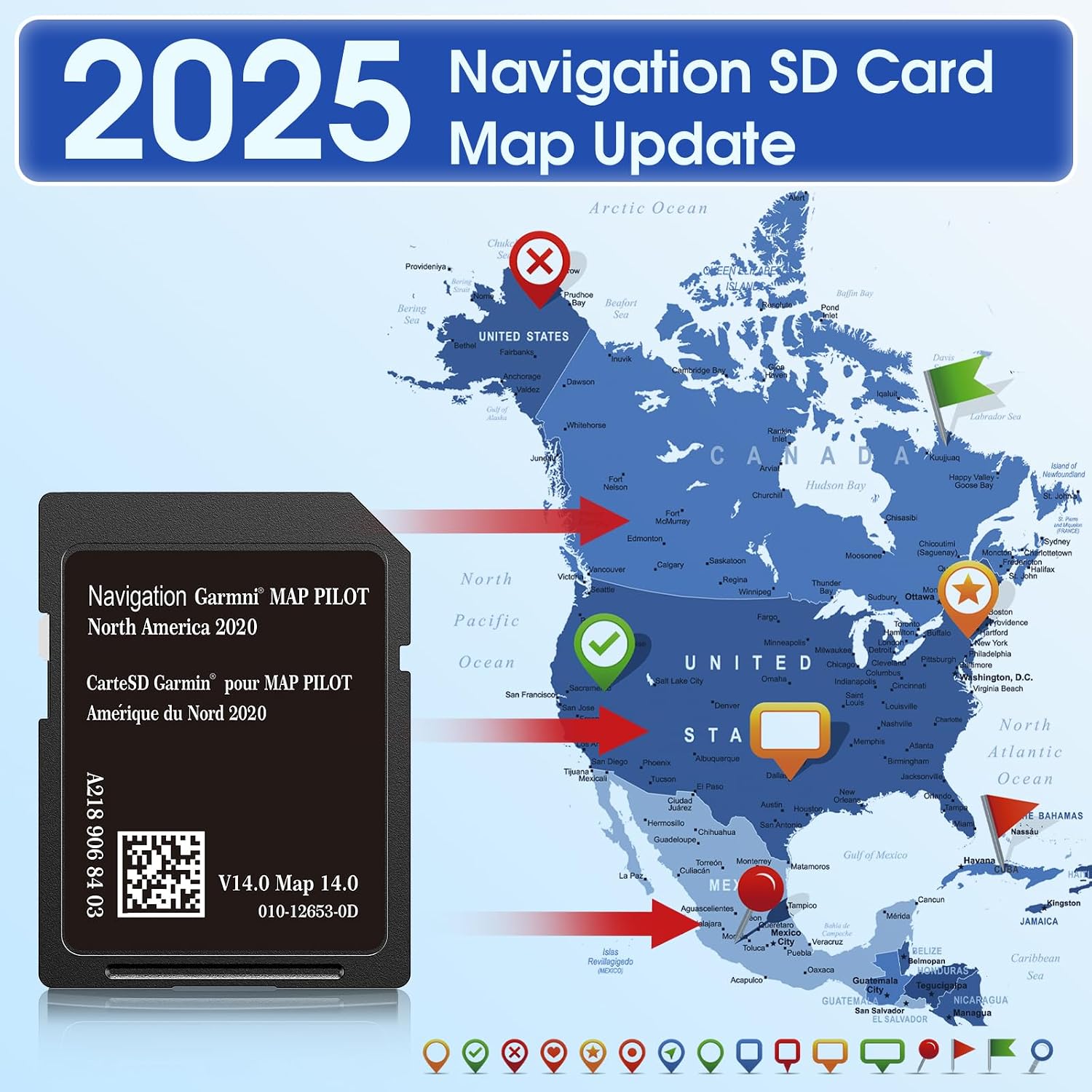 Navigation SD Card for Mercedes-Benz Accessories – GPS Map Pilot Update, Compatible with B, C, E, GLC 300, CLA 250, GLA 250, C300, SLC, CLS