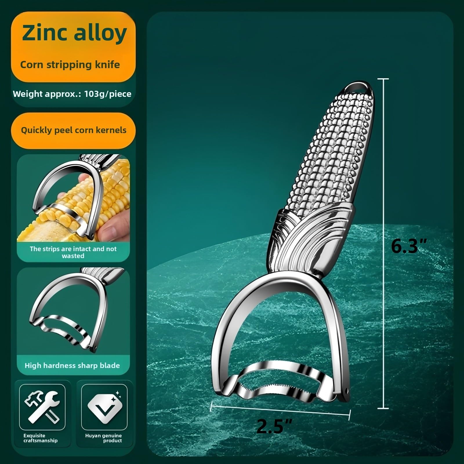 ANMIOU Corn Peeler Stainless Steel Maize Cob Stripper Corn Shucker Cob Cutter Kernel Remover Tool Kitchen Gadget