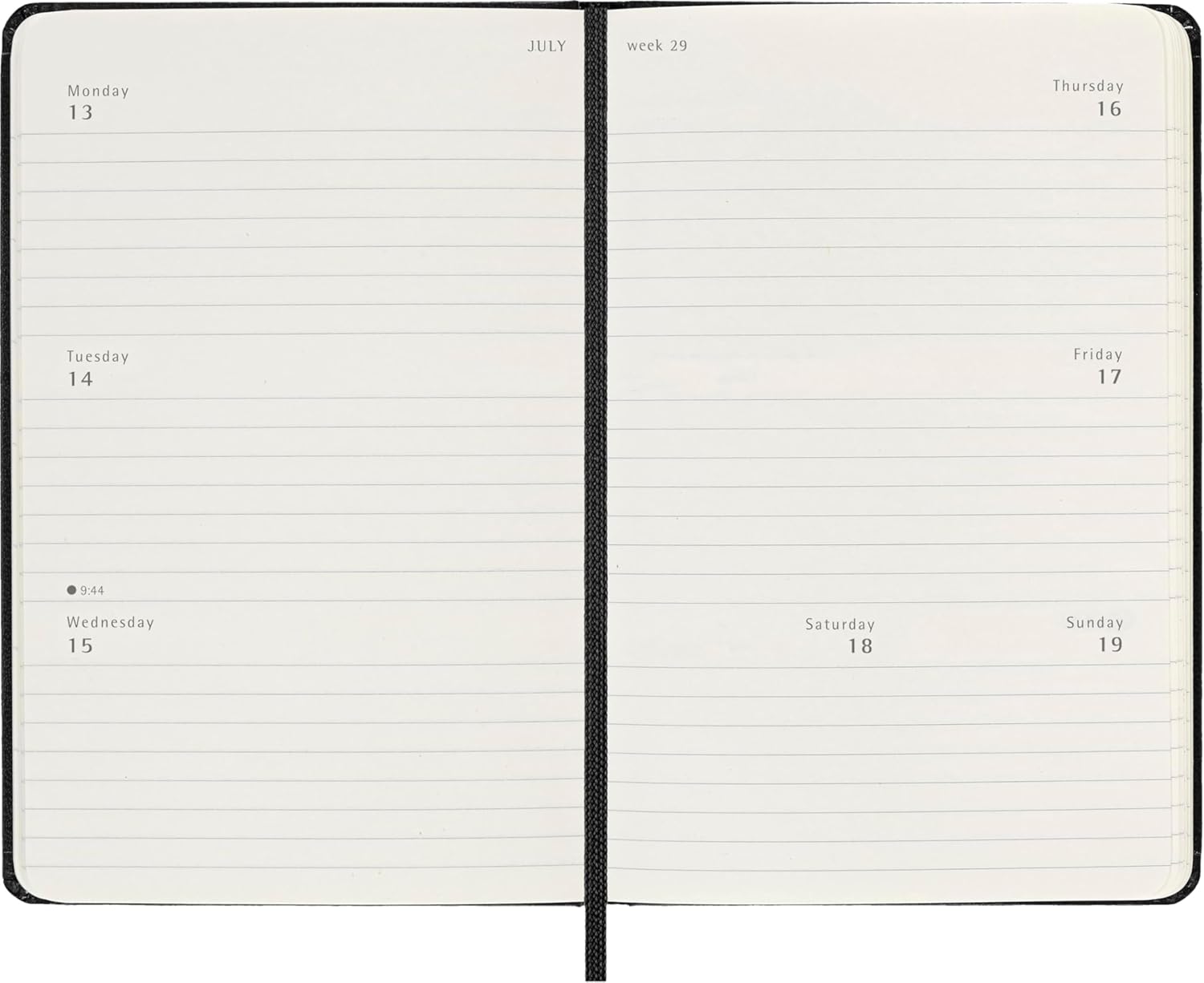 Moleskine Classic 18 Month 2025-2026 Weekly Horizontal Planner, Hard Cover, Pocket (3.5" x 5.5"), Black, 208 pages