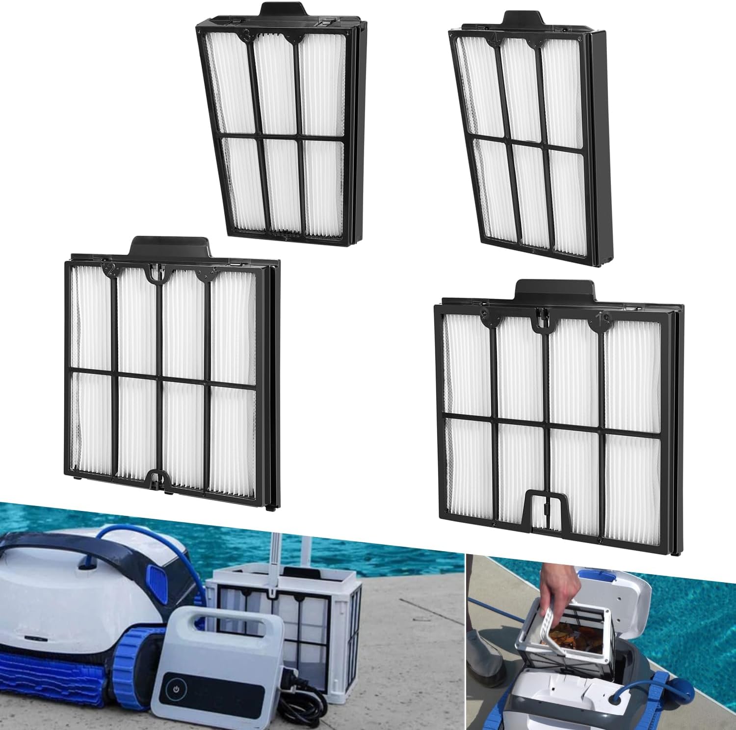 9991467-R4 Ultra Fine Filter Panels Replacement Part Kit Fit For Maytronics Dolphin Active 20 30 40 60, Advantage Ultra, Explorer E30 E50 E70, Proteus DX4, S200 S300 S400, T35, Triton PS Pool Cleaner