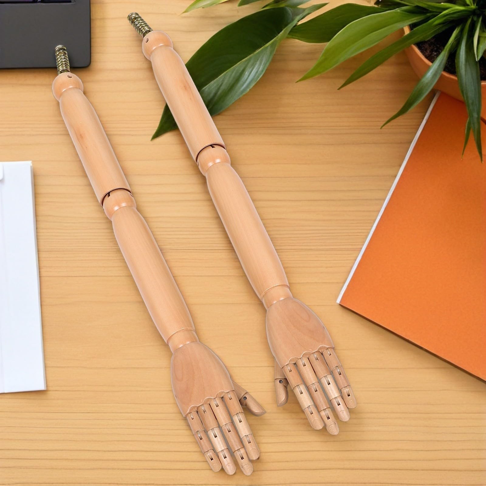 SOLUSTRE Paire de Bras de Mannequin en Bois Articulés avec Joints Flexibles, Surface Lisse, Accessoires pour Poupée ou Mannequin, pour Création Artistique et Modélisme