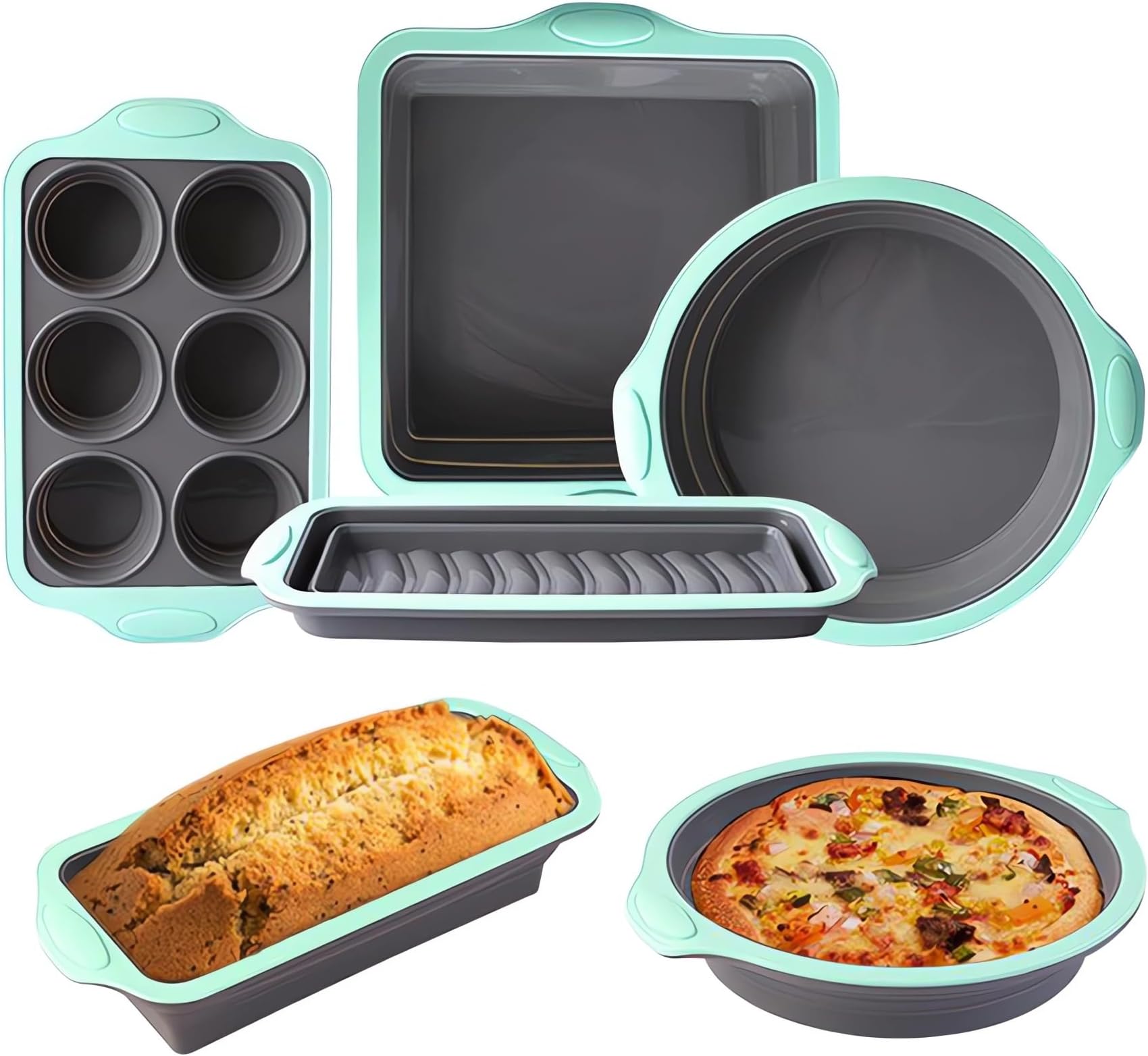 Amazon.com: WGPG Silicone Baking Pan Set - 4PCS Stackable Non-Stick ...