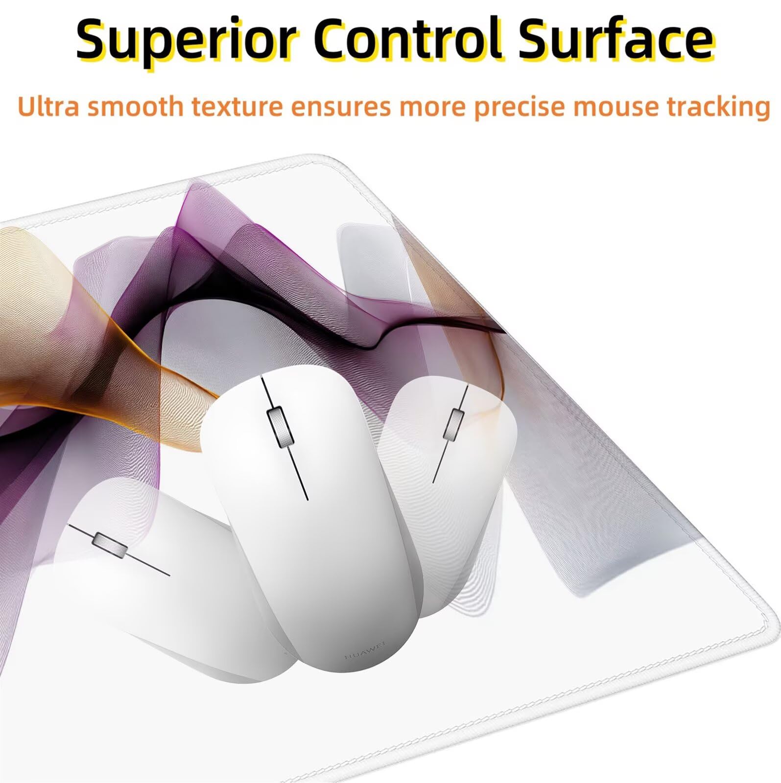 Tappetino Mouse Gaming Bianco Tappetino Mouse XXL 1500x800x3mm Sottomano Scrivania Grande Sciarpa Di Seta Bordi Cuciti, Confortevole e Resistente, Resistente ai Liquidi, Mousepad per Ufficio K7-968