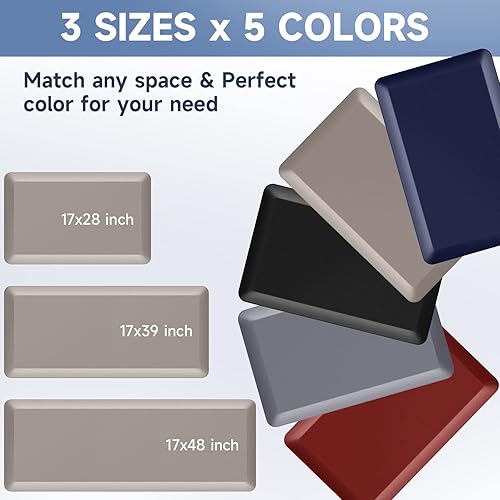 Miniatura 4 de StepRite Tapete de cocina de 45 pulgadas de grosor, antifatiga, antideslizante, resistente a las manchas, impermeable, tapete de escritorio para