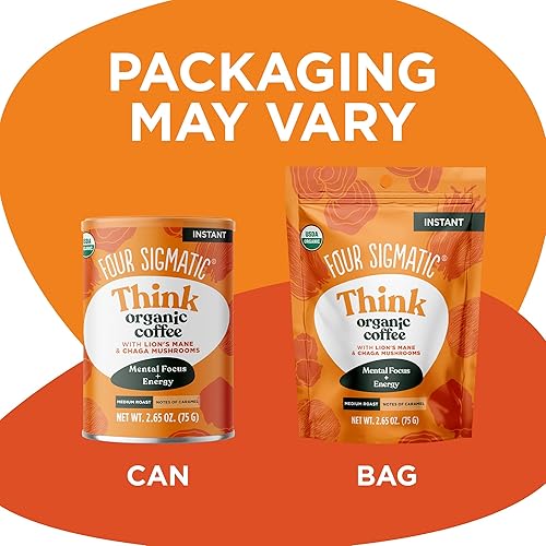 Miniatura 2 de Four Sigmatic - Café instantáneo orgánico en polvo  Café instantáneo arábica con melena de león, chaga y rodiola  Mezcla instantánea de café de