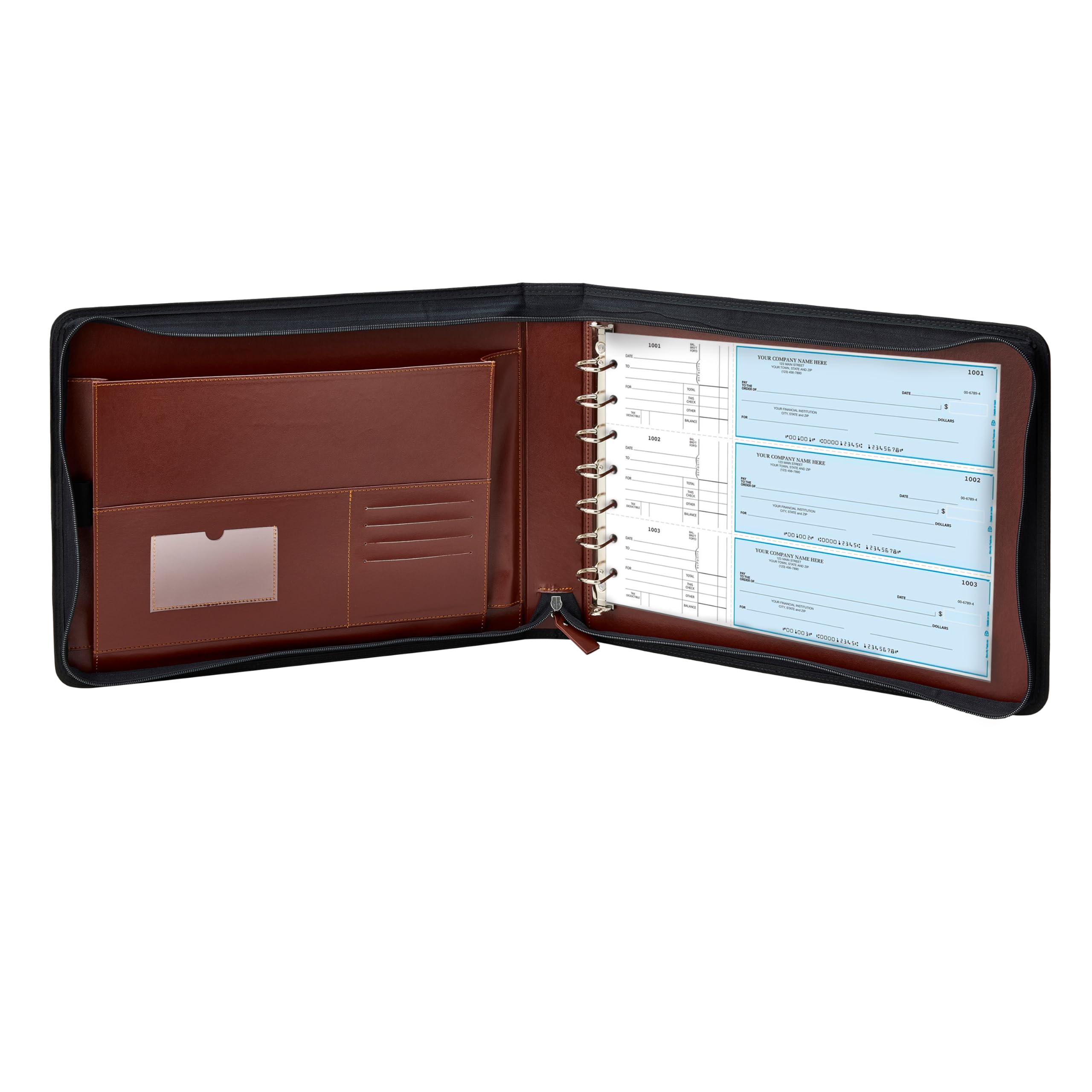Gallaway Leather 7 Ring Checkbook Binder
