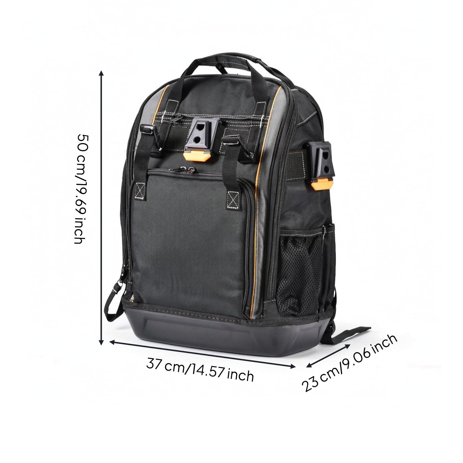 Sac à Dos avec Base Moulée Renforcé | Multipoches, extrêmement résistant Résistant, Sac à Dos Porte-Outils, pour Chantier, Maintenance Mobile, Électriciens