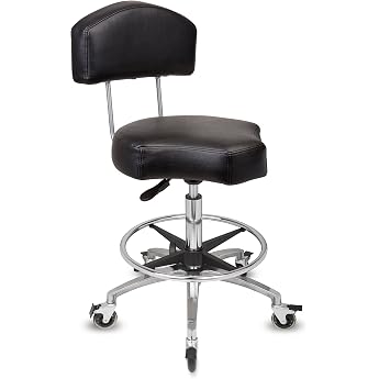 staboos rolling tool up to 160 kg - ergonomically shaped seat with brake and backrest - swivel tool premium wheels and footrest practice tool height-adjustable 55 cm to 75 cm