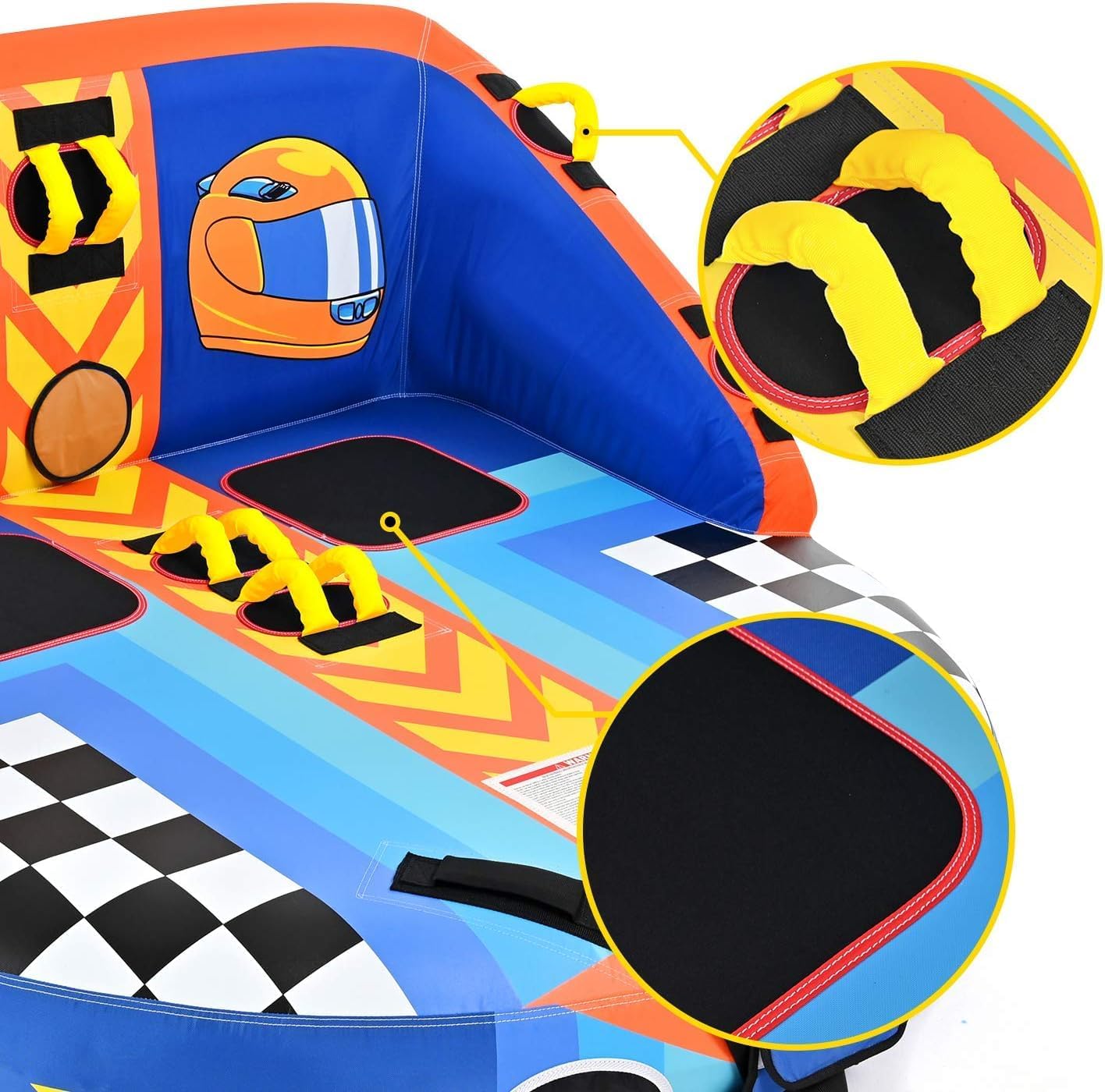 Boat Tube Towable Tubes for Boating: 2 Person Inflatable Water Tube for Boats to Pull - Water Sports Towables for Tubing - Dual Front and Back Tow Points Full Nylon Cover