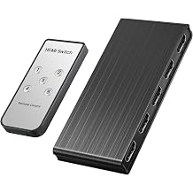 NEWCARE 4K@60Hz HDMI Switch 5 in 1 Out, 5x1 HDMI Splitter with Remote, HDMI Switcher Support 4K@60Hz, 1440p/1080p@120Hz, HDCP 2.2, HDR, 3D Surround Sound Compatible with PS5/4, Xbox, NS, Fire Stick