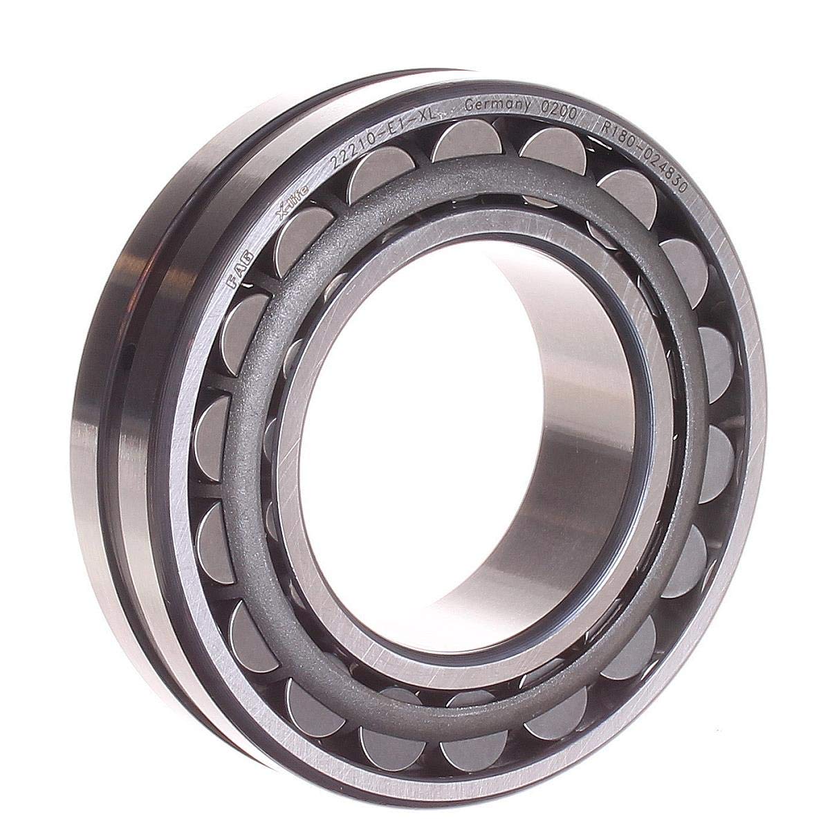 FAG Bearings 222100 Spherical Roller Bearing, Straight Bore, Steel Cage, Normal Clearance, Metric, 50mm ID, 90mm OD, 23mm Width