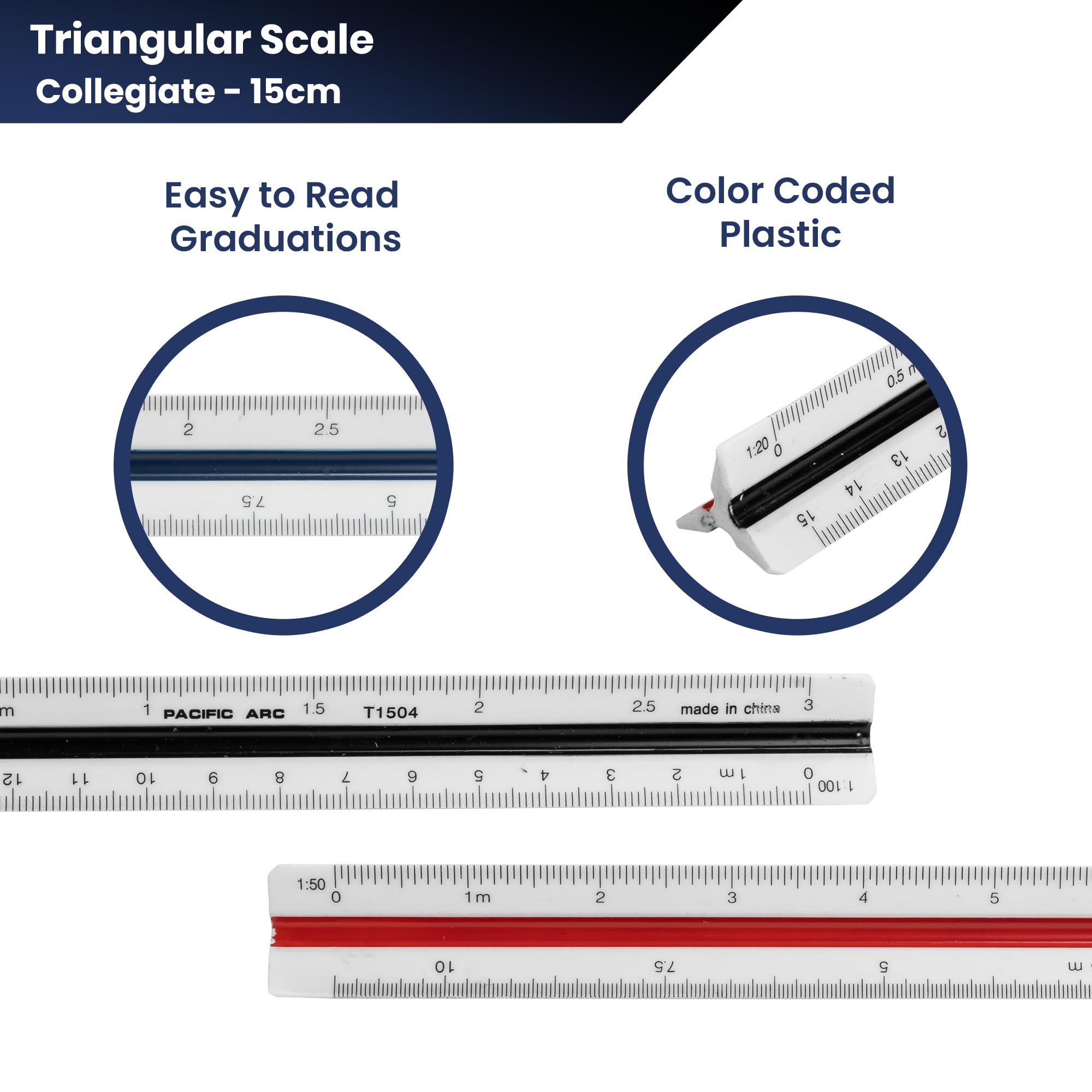 Amazon.com : Pacific Arc Metric Collegiate Scale Ruler, Scaled: 1