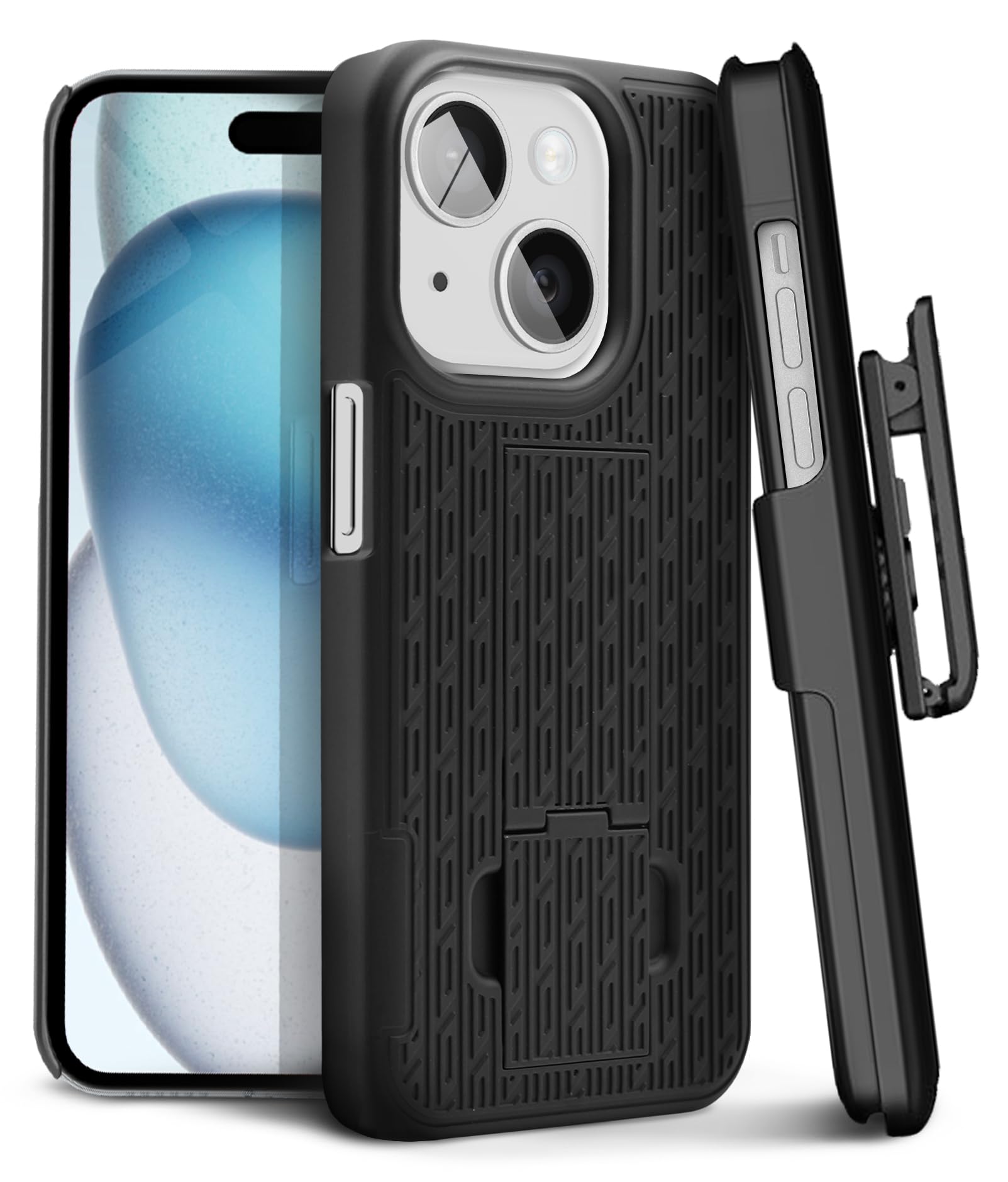 MOTIVE for iPhone 15 Case with Belt Clip, Shell Holster Combo for Apple iPhone 15 Holster, Slim Rugged Case, Drop Shockproof Protective Cover &