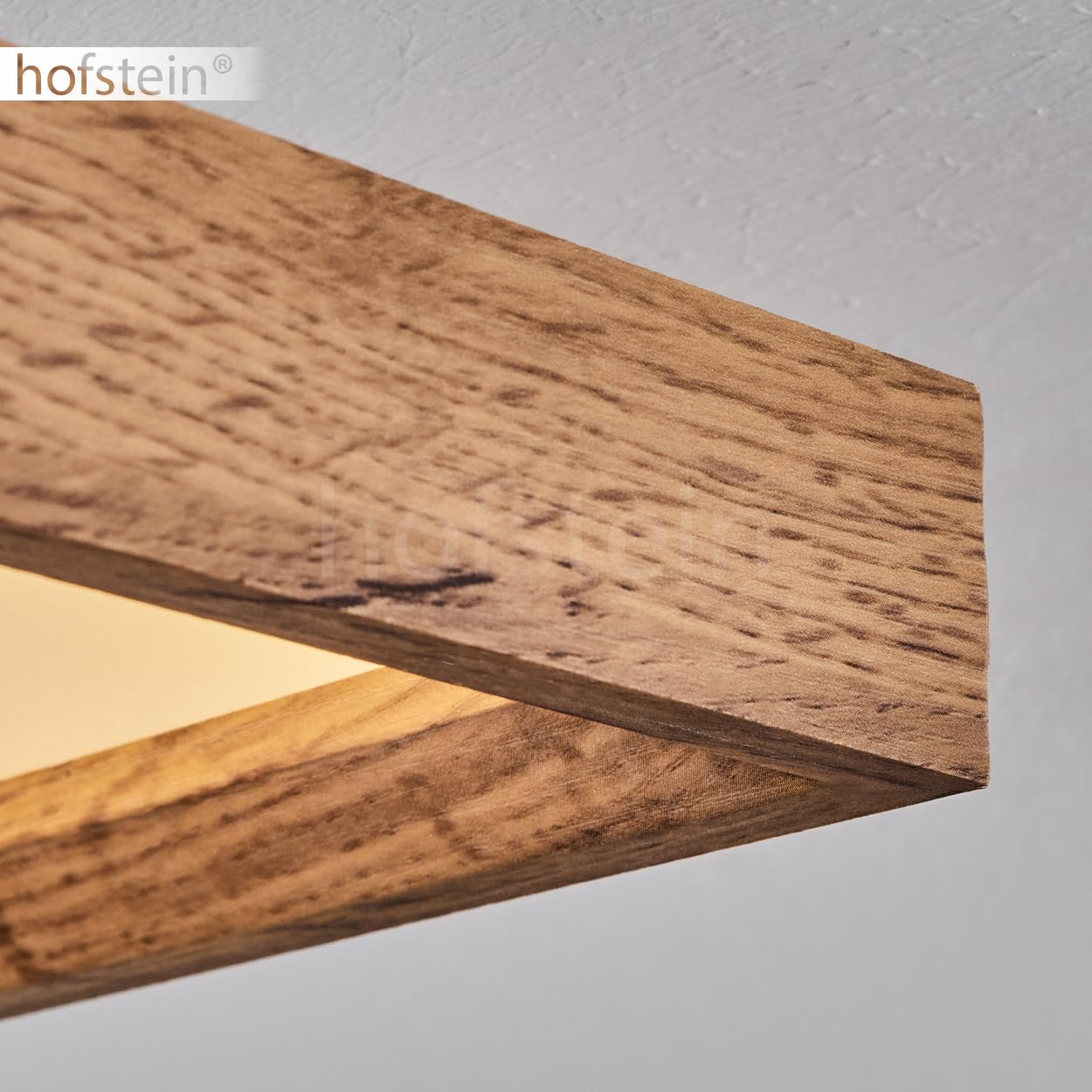 LED Deckenpanel Longvic, moderne Deckenleuchte aus Metall/MDF/Kunststoff in Schwarz/Holzoptik/Weiß, 30 cm x 30 cm, 12 Watt, 1400 Lumen, 3000 Kelvin