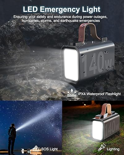 Miniatura 8 de Cargador portátil para portátil de 140 W, 50000 mAh (185 Wh), estación de energía PD 3.1 QC4.0, batería externa de carga rápida, aleación de