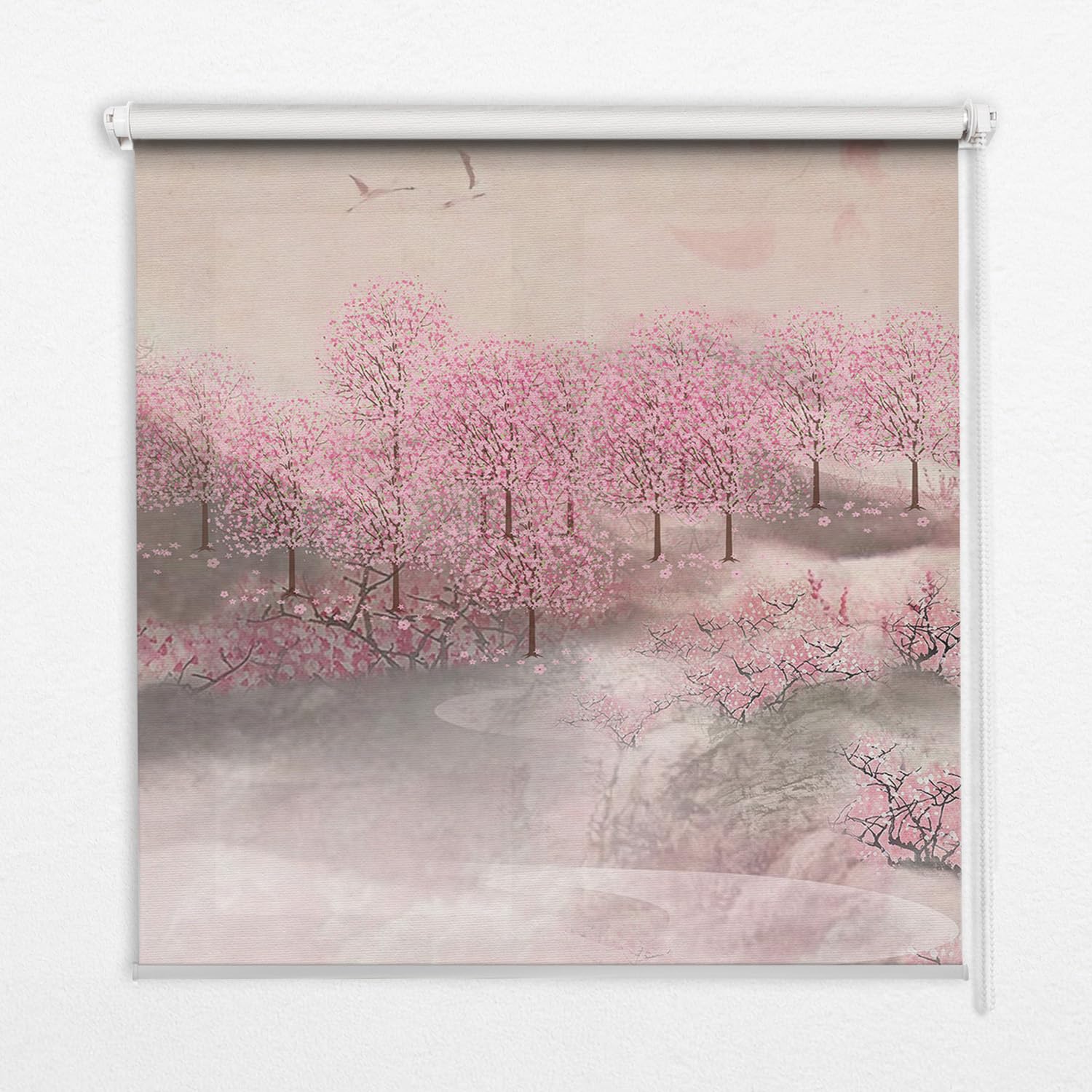 Store enrouleur occultant 60x180cm sans perçage banne intérieur floral