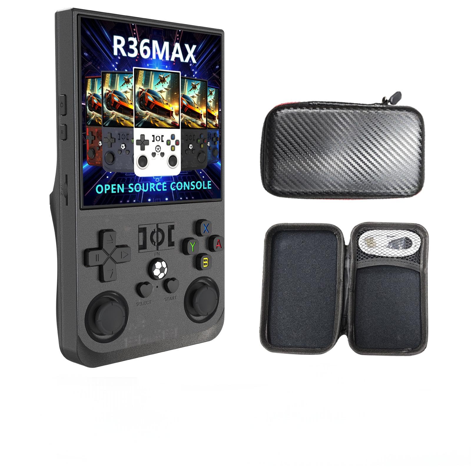 R36Max Retro Handheld Game Console, Video Game Console with 64G Built-in 18000+ Games, 4000mAh Rechargeable, Support 30+ Simulators, Linux System, 4.0