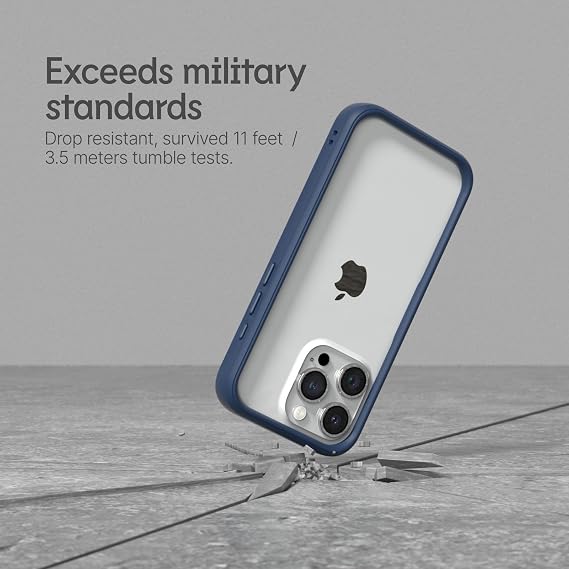 RhinoShield Bumper Case Compatible with [iPhone 15] | CrashGuard - Shock Absorbent Slim Design Protective Cover 3.5M / 11ft Drop Protection - Black