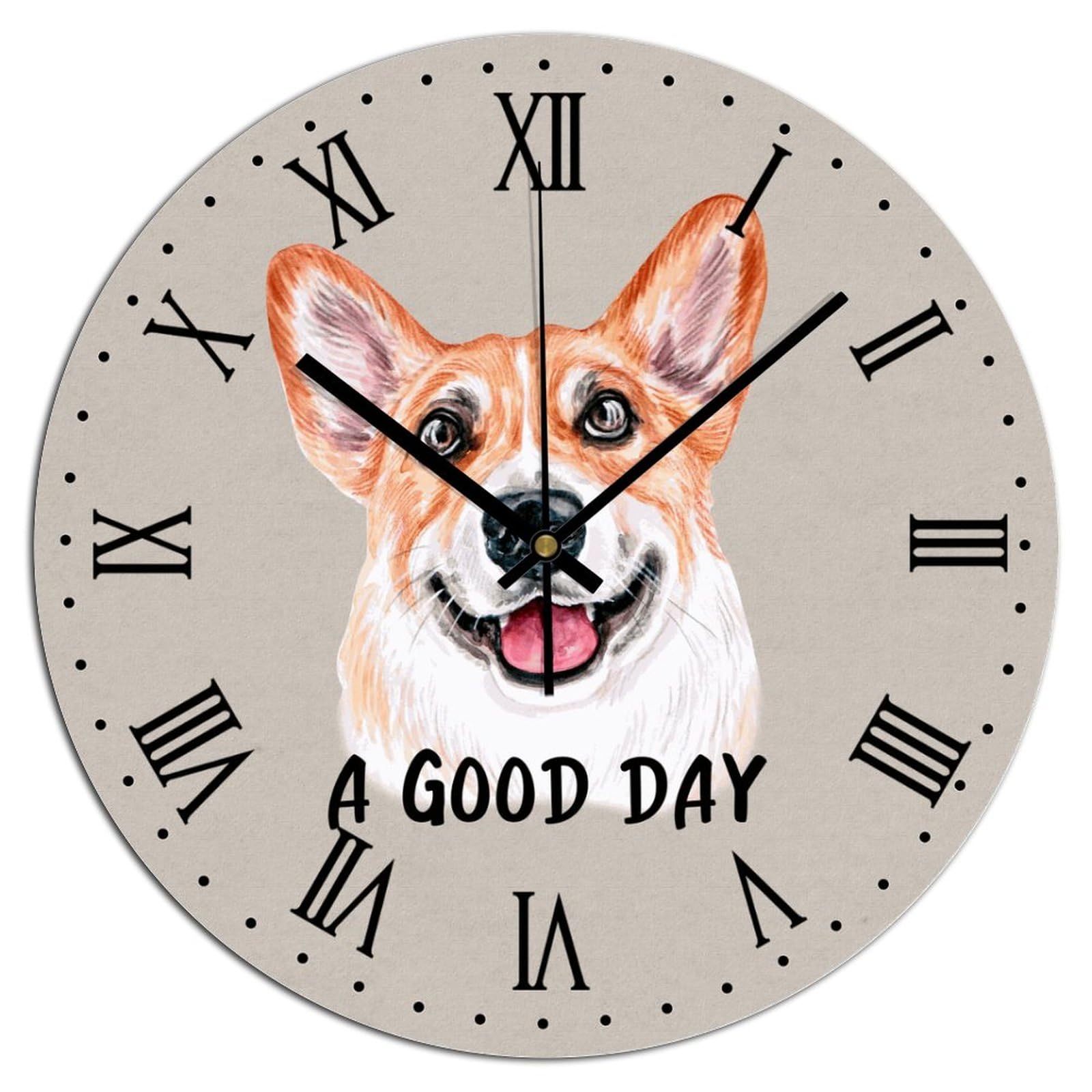 Horloge murale Corgi en bois le cadeau idéal pour amateurs de chiens