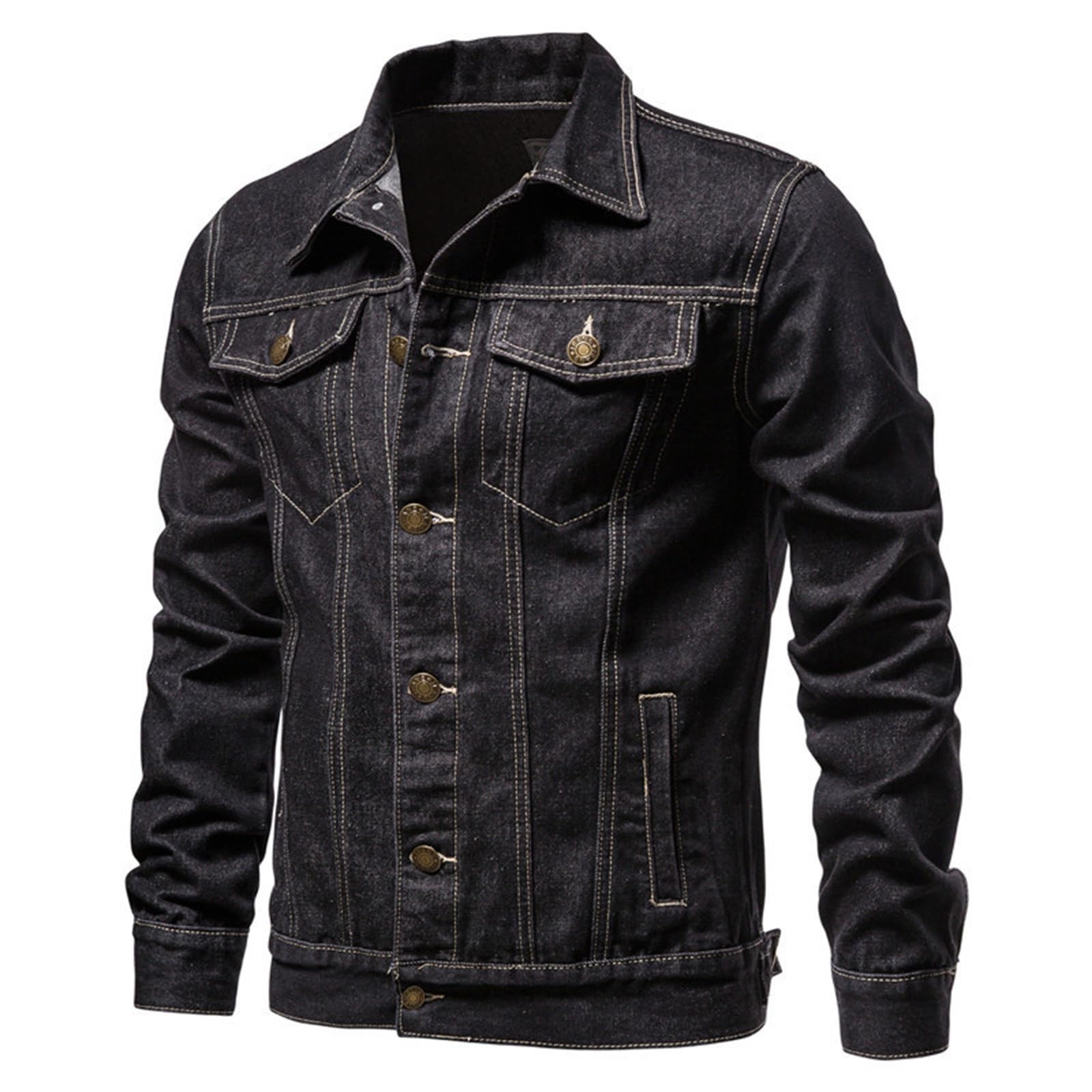 Jeanshemd Herren Denim Shirt Langarmhemd Denim Shirt Cowboy Style Freizeit Hemd Langarm Regular Fit Western Jeanshemd männer Kent Kragen Business Casual Jeanshemd