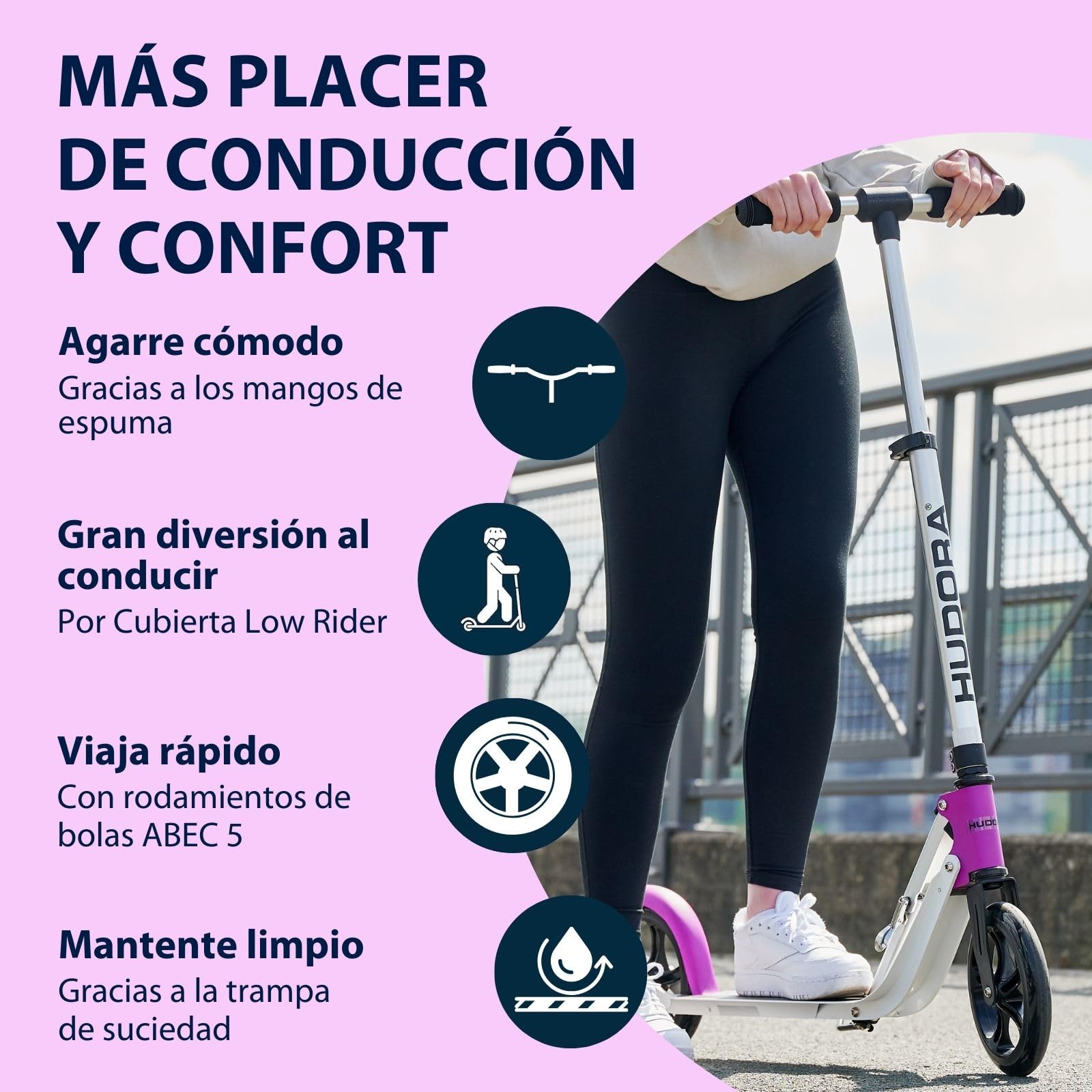 Hudora Bigwheel 205 Pure Patinete Unisex Adulto