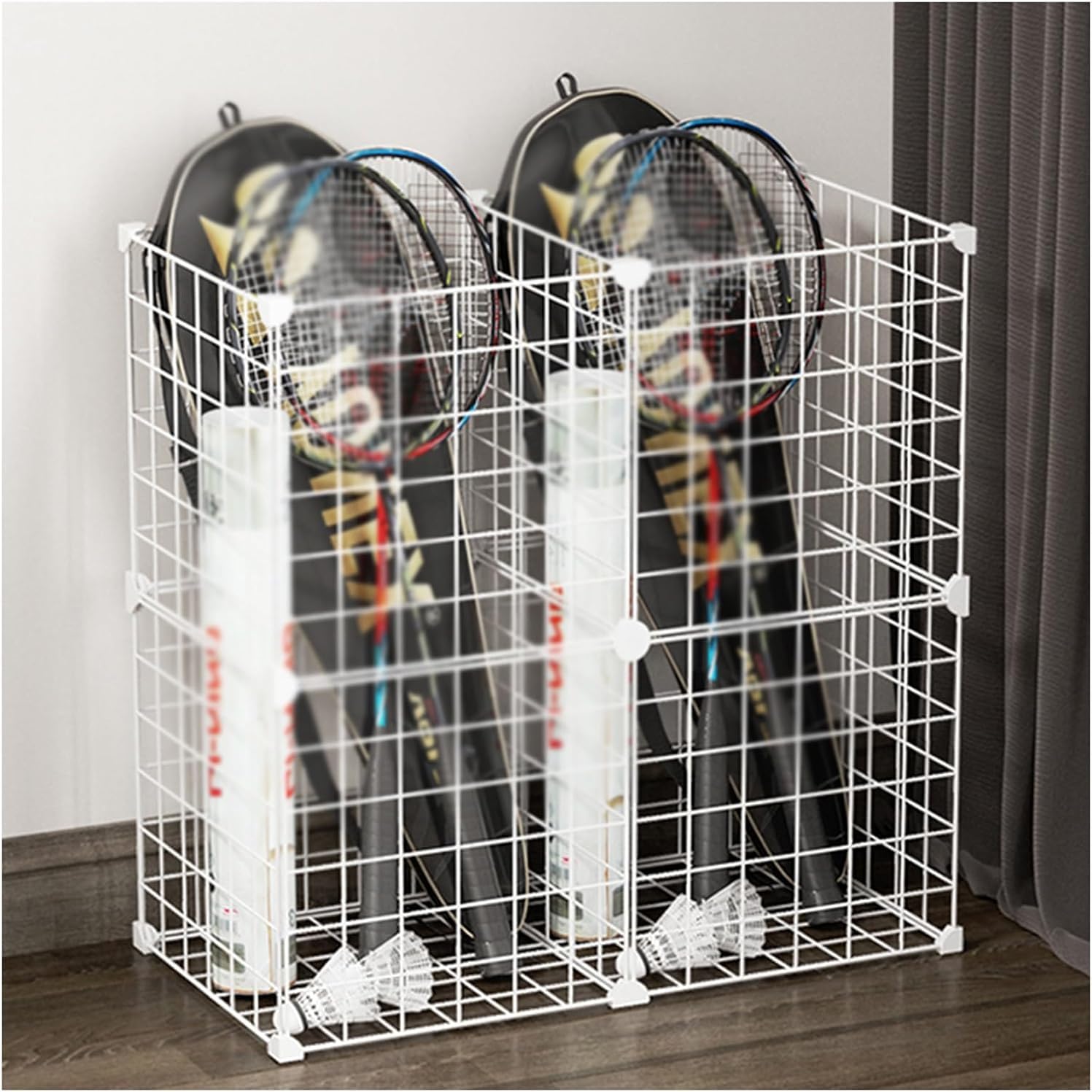 Support raquette tennis grille pour ranger 40 raquettes badminton dans un gymnase