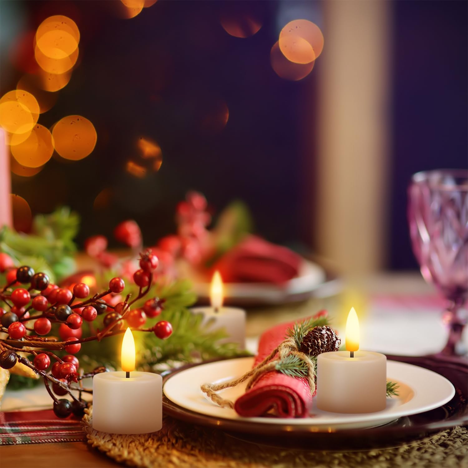 Rechargeable Tea Lights with Remote Timer, Battery Operated LED Tealight Flameless Candles, Flickering Tealights for Votive, Weddings, Parties, Halloween, Christmas, Home Decoration (12 Pack) - Image 5