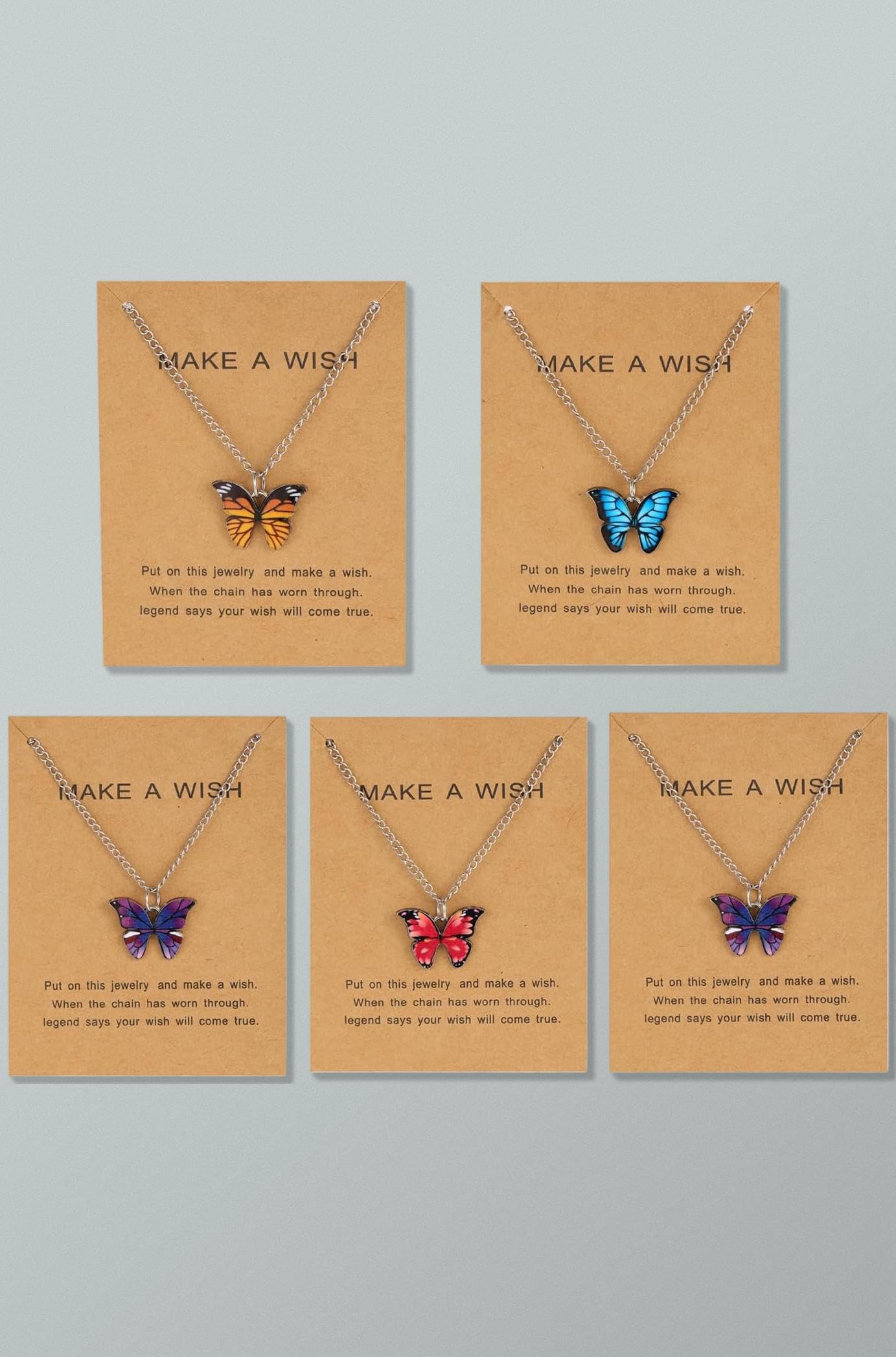 5-6 Pcs Latest Stylish Butterfly Jewellery Necklace Set for Women Pendant Necklace Gifts for Girls