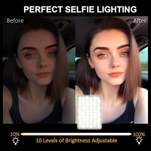 Miniatura 2 de Luz de teléfono para selfie, clip de relleno LED portátil para teléfono, iPhone, iPad, laptop, Android, luz de teléfono para selfies, transmisión en