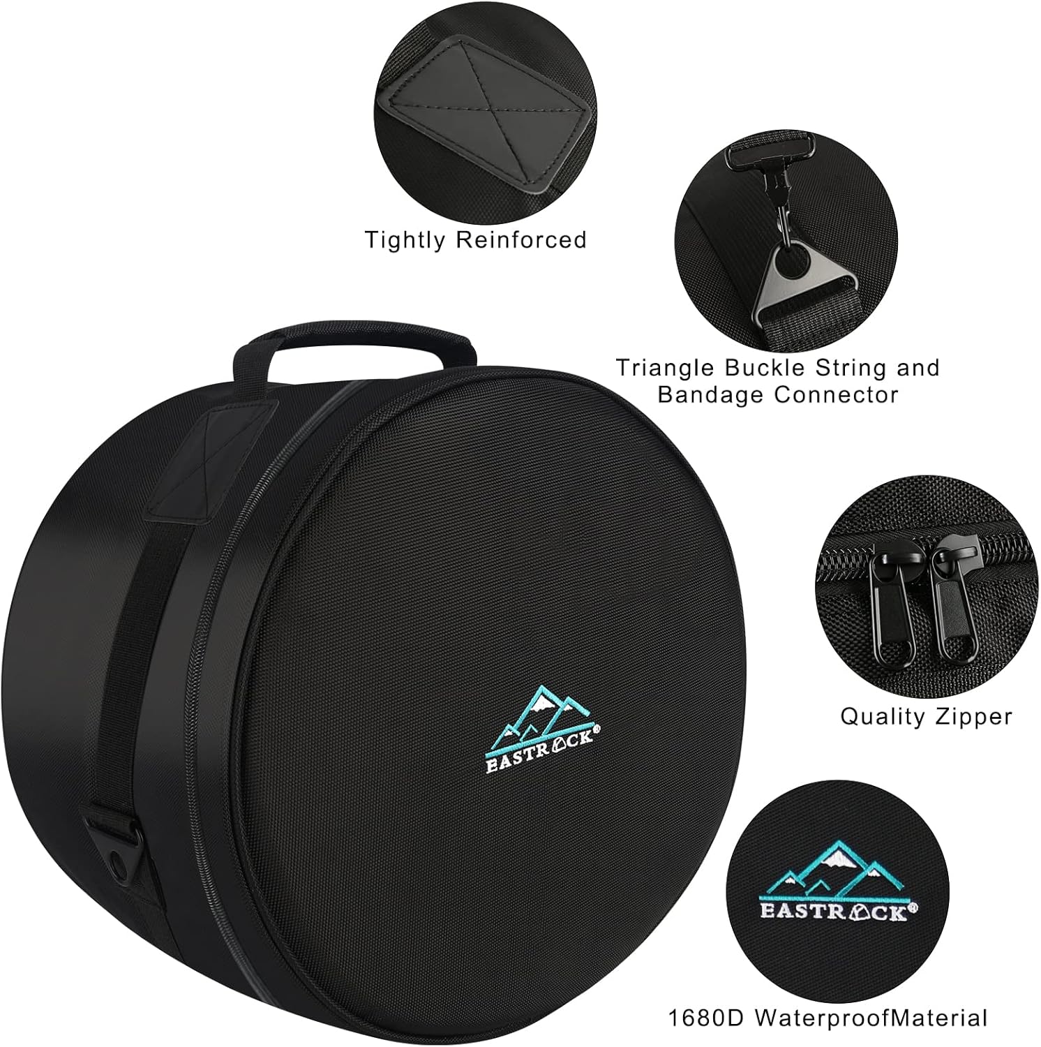 EASTROCK 10" x7" Tom Drum Bag, Tom Drum Cases 15 mm Thick Padding for Your Drum Protection (10 * 7" Tom)