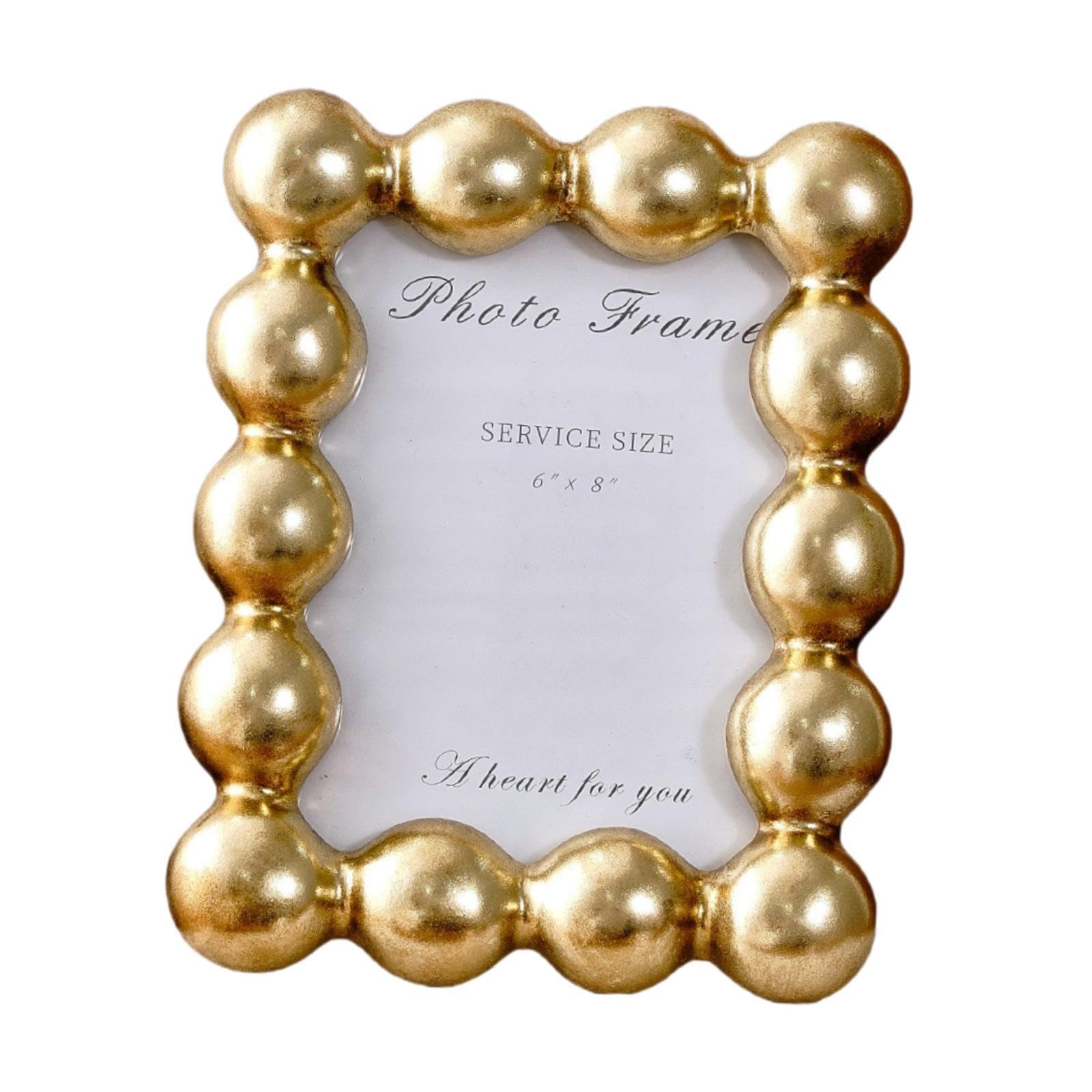 Colcolo Marco de fotos portarretratos decoración regalos de 8 pulgadas adorno de resina soporte de exhibición de mesa para bodas San Valentín Oficina tía, oro