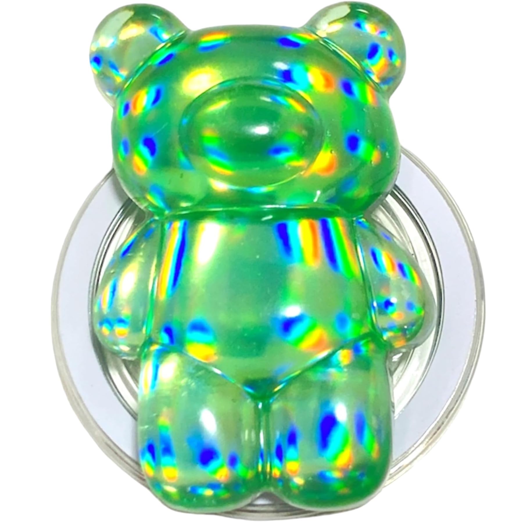 クリスタル ベア くま 磁力吸着 マグネット 折りたたみスマホグリップ | クリスタル ベア くま 熊 MagSafe対応 磁力吸着 マグネット 粘着式 両面テープ 折りたたみスマホグリップ ソケッツ 韓国  スマホリング リング スタンド グリップトック バンカーリング スマホ 落下防止 携帯リング グリップ(イエロー・両面テープ) | ホールド 通販