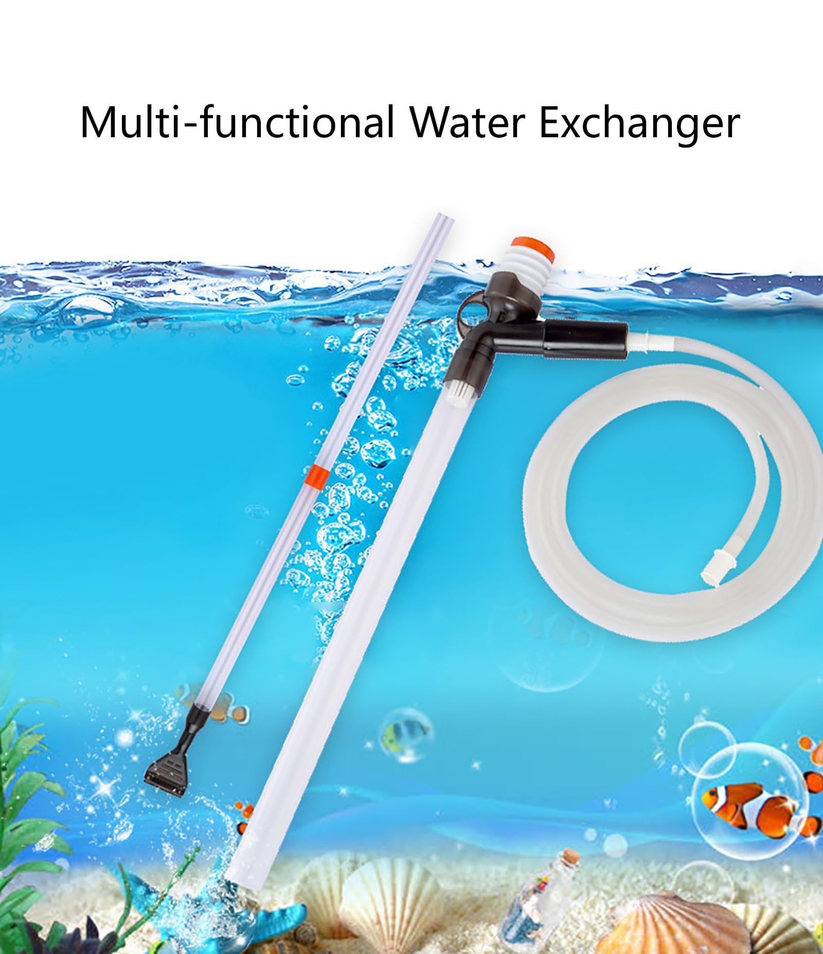 Manguera De Sifón Manual, Cambio De Agua del Acuario, Artículos De Mantenimiento del Agua Extraíbles para Acuarios, Uso para Limpieza De Grava y Arena De Peceras