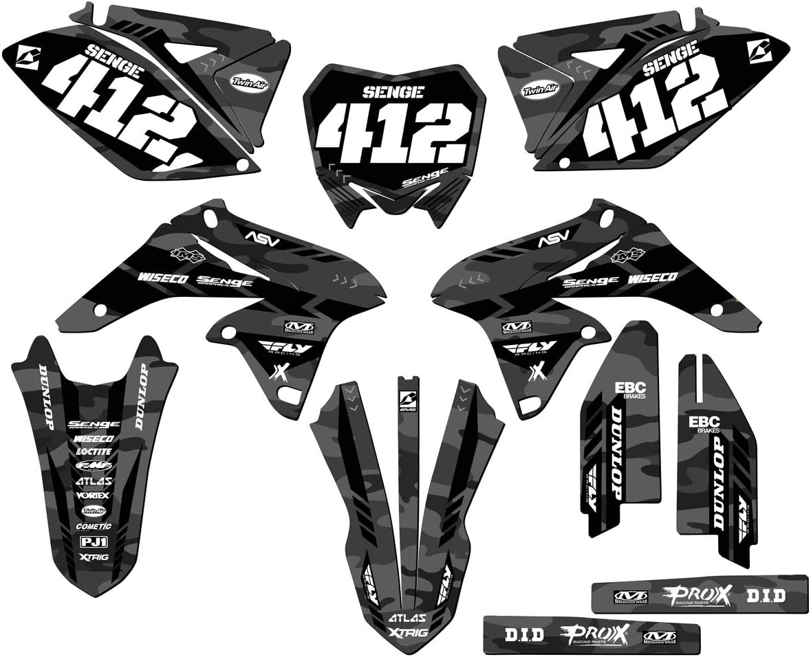 2010-2018 RMZ 250 Apache Grey Senge Graphics Complete Kit with Rider I.D. Compatible with Suzuki