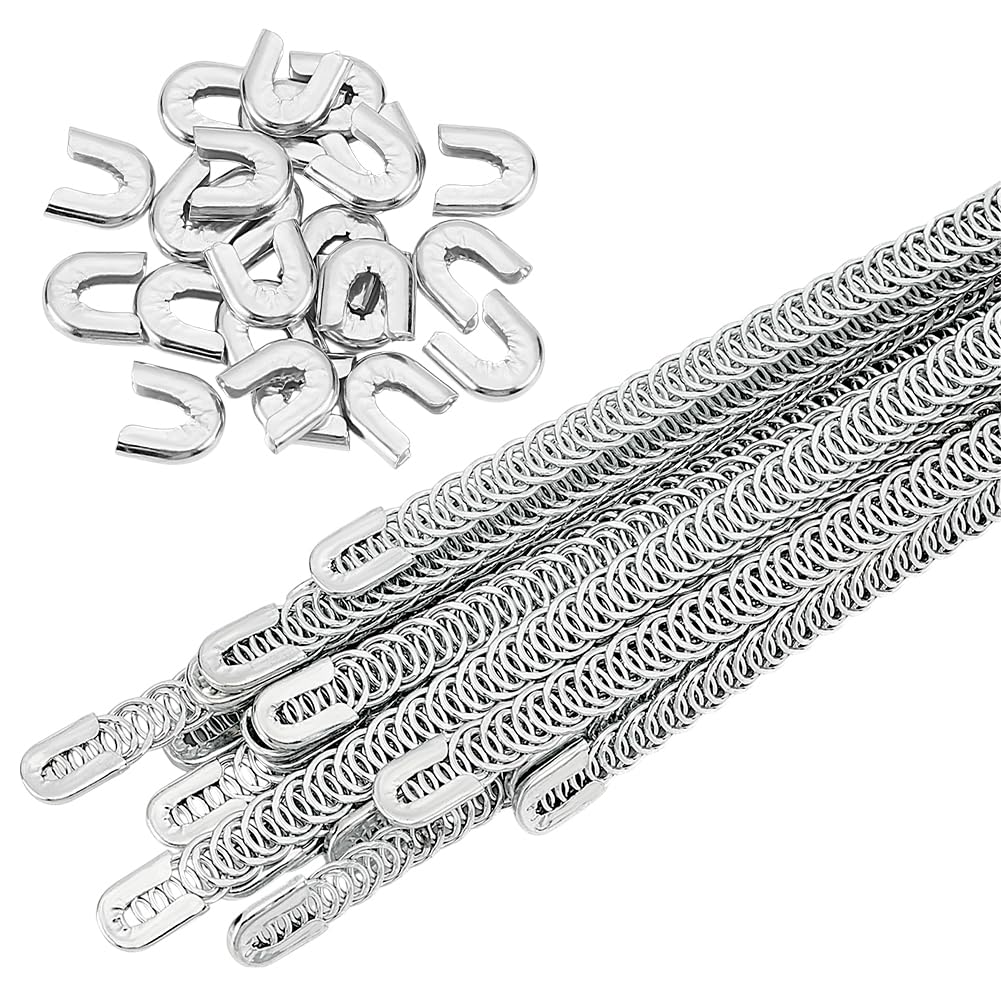 BENECREAT 24 Pcs 7.8 Inch Spiral Steel Boning, 10mm Wide Corset Boning Precut with 24 Steel Boning Tips, Boning Precut for Sewing Corset Making Supplies