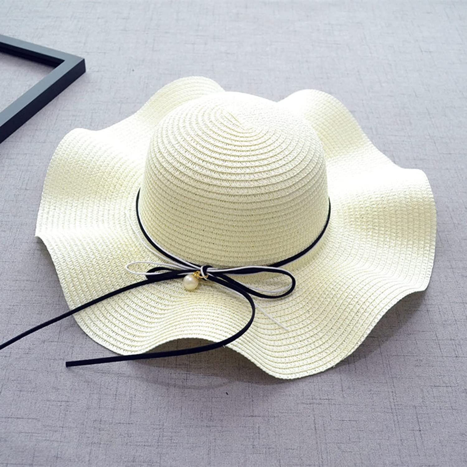 Cappello da Viaggio Cappelli per La Protezione Solare per Il Sole da Donna Cappello di Paglia Largo Estivo Spiaggia Pieghevole per Vacanze Estive