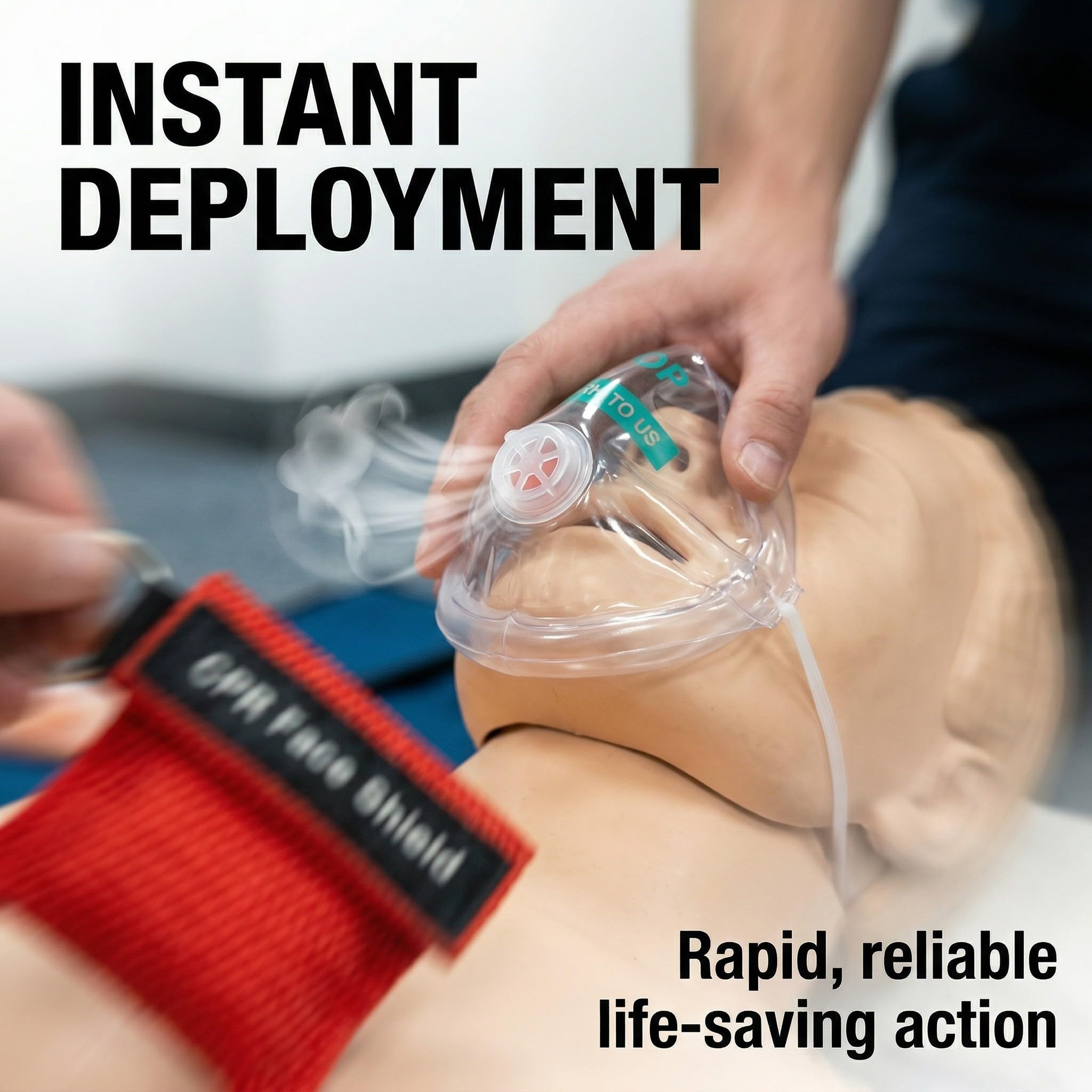Pocket Mask 5 Mascherine Cpr E, Protezione Viso Emergenza Con Valvola Unidirezionale, Colore Rosso, Dimensioni 5X5,5Cm
