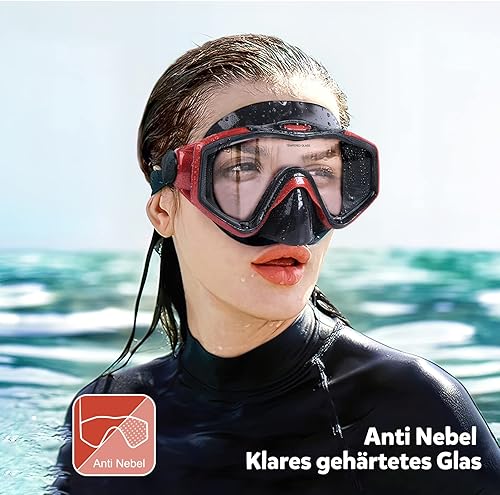 Miniatura 5 de KUYOU Aletas de máscara de buceo para adultos, máscara antivaho de visión amplia, juego de equipo de esnórquel superior seco completo