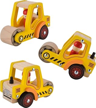 Wooden Push Car Toys for Toddlers 1-3, 2Pcs Baby Vehicle Hand Push Car