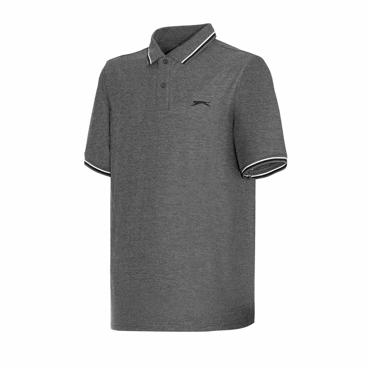 Slazenger Mens Tipped Polo Shirt Charcoal Marl XL