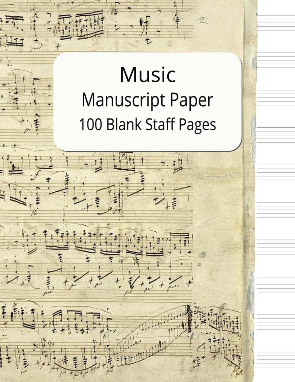 Music Manuscript Paper: Blank Staff Paper Sheet Music Composition Notebook | 10 Staves per page | 100 Blank Staff Pages | 8.5x11 inches