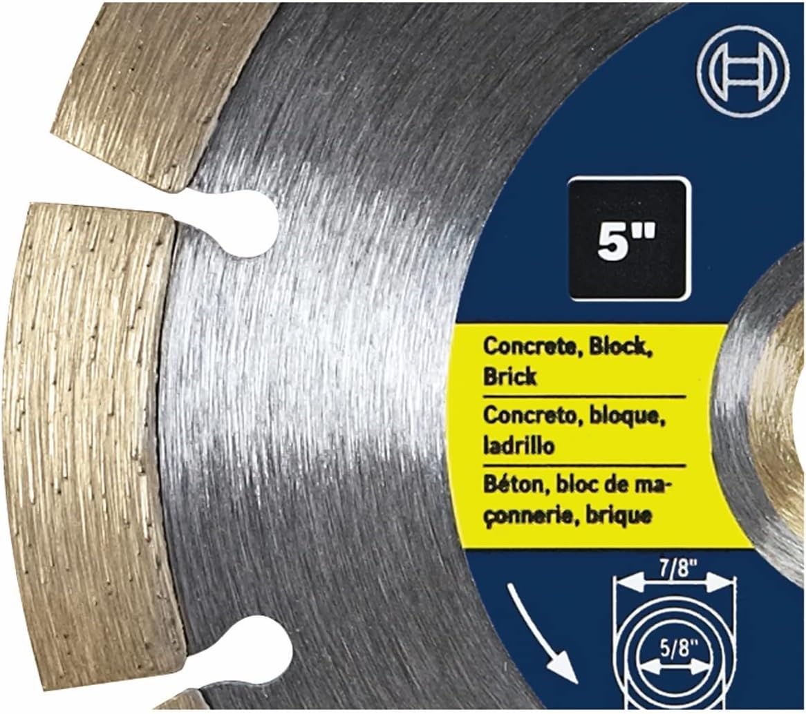 Bosch DB541 Premium Plus 5-Inch Dry Cutting Segmented Diamond Saw Blade with 7/8-Inch Arbor for Masonry