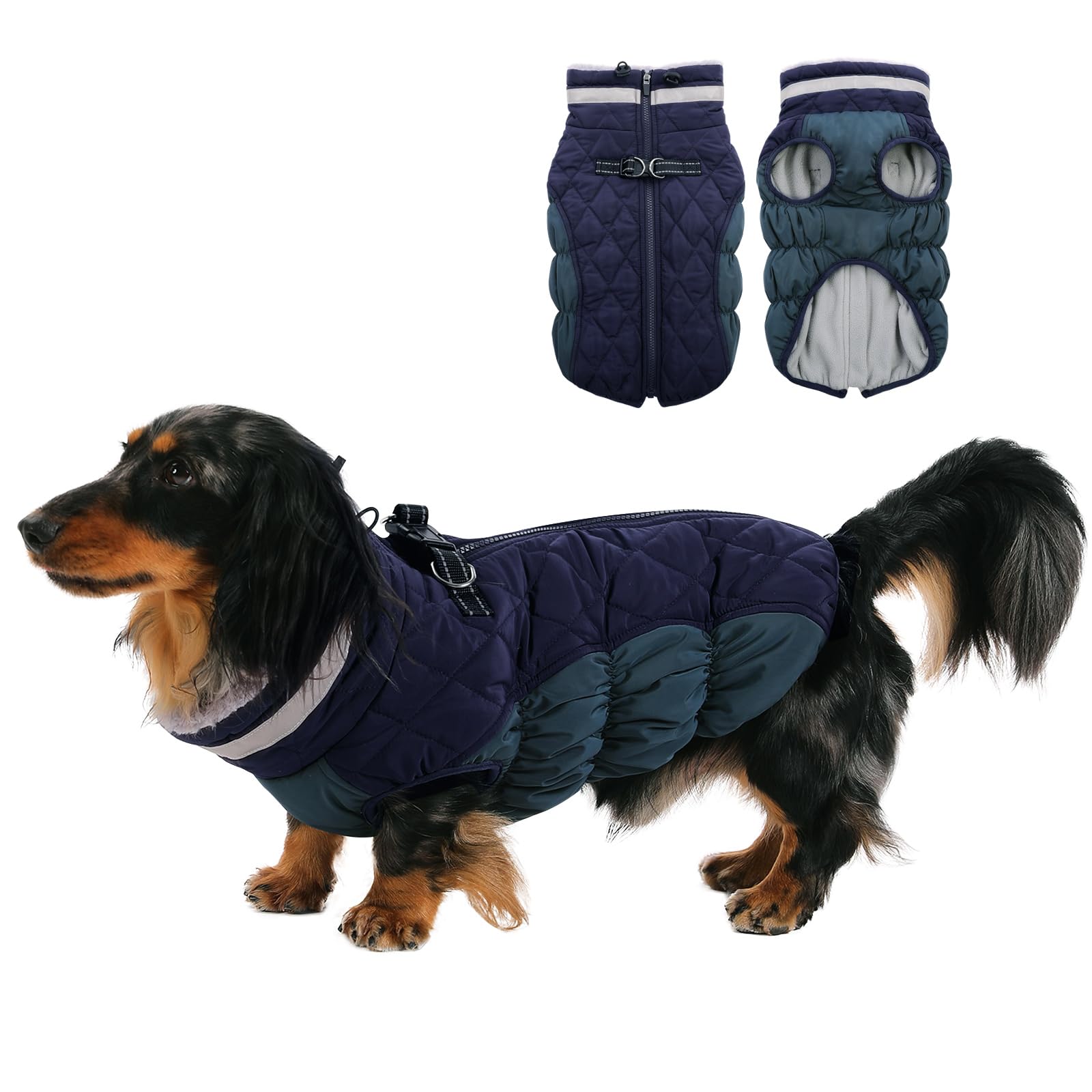 Vetement chien pour l'hiver imperméable avec harnais intégré