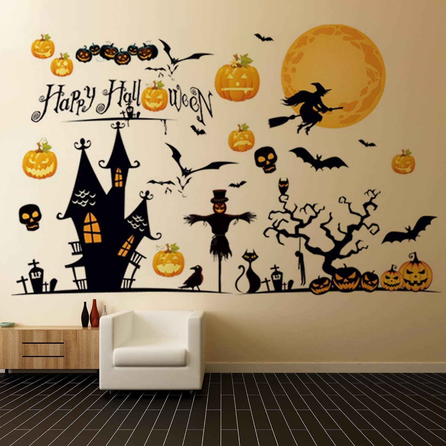 GADGETS WRAP Halloween Wall Stickers Decorations DIY Décor Window Decals (Multicolour, 37.5'' x 23'')